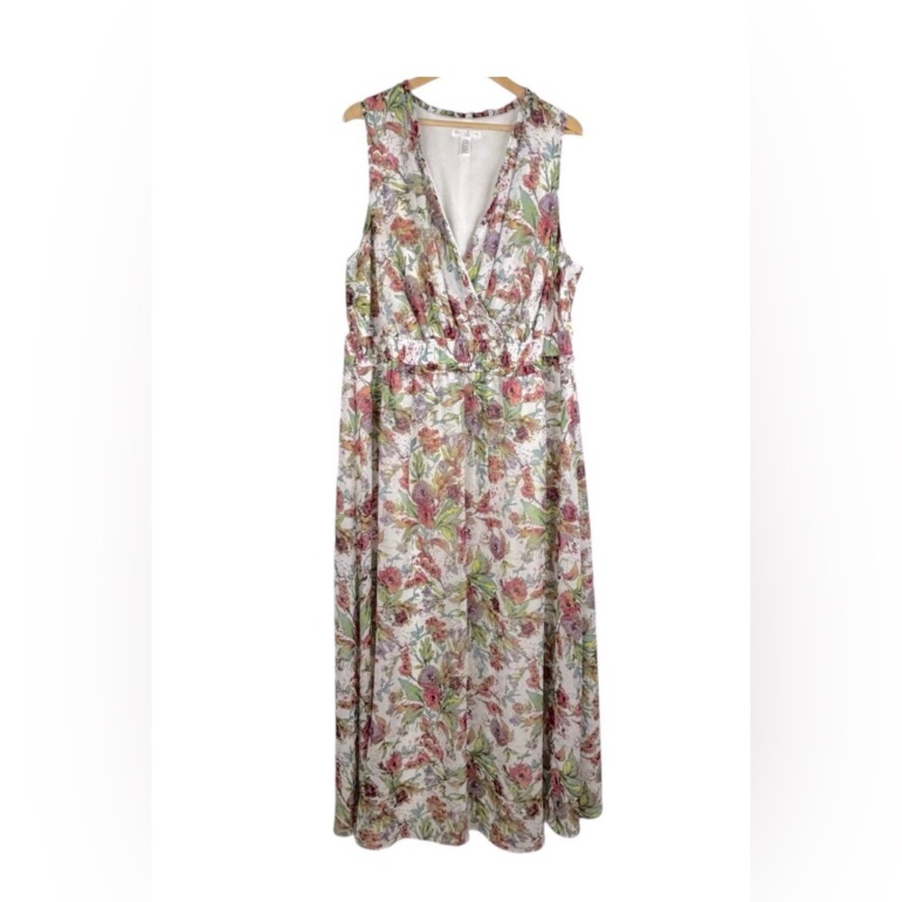 London Times Sleeveless Floral Maxi Dress